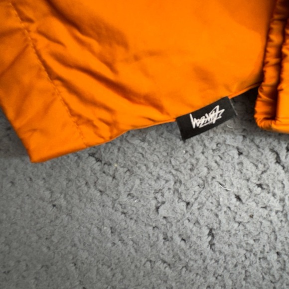 Stussy Jacket Mens Extra Small Orange Full Snap Coach‎ Windbreaker Streetwear - Picture 9 of 14